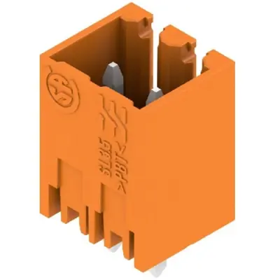 Pin header, 2 pole, pitch 3.5 mm, straight, orange, 1604470000 - 1