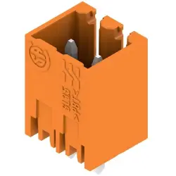 Pin header, 2 pole, pitch 3.5 mm, straight, orange, 1604470000