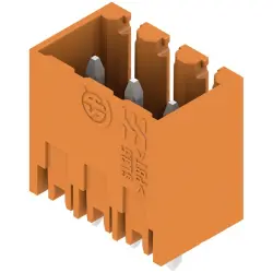 Pin header, 3 pole, pitch 3.5 mm, straight, orange, 1604480000