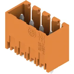 Pin header, 4 pole, pitch 3.5 mm, straight, orange, 1604490000