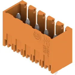 Pin header, 5 pole, pitch 3.5 mm, straight, orange, 1604500000