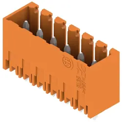 Pin header, 6 pole, pitch 3.5 mm, straight, orange, 1604510000