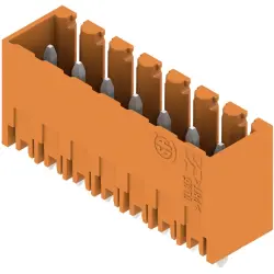 Pin header, 7 pole, pitch 3.5 mm, straight, orange, 1604520000