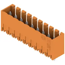 Pin header, 9 pole, pitch 3.5 mm, straight, orange, 1604540000