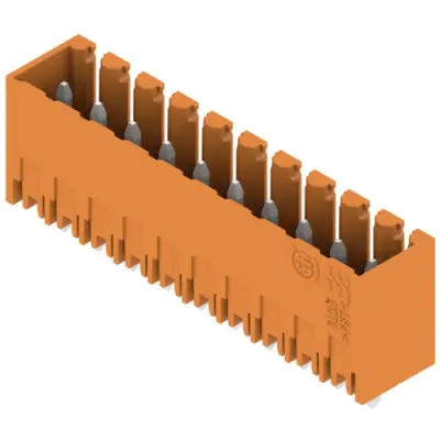 Pin header, 10 pole, pitch 3.5 mm, straight, orange, 1604550000 - 1