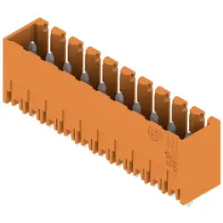 Pin header, 10 pole, pitch 3.5 mm, straight, orange, 1604550000
