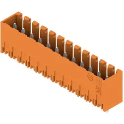 Pin header, 12 pole, pitch 3.5 mm, straight, orange, 1604570000