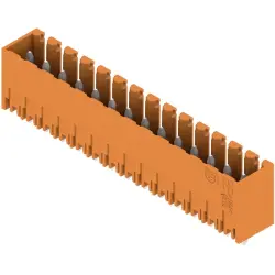 Pin header, 14 pole, pitch 3.5 mm, straight, orange, 1604590000
