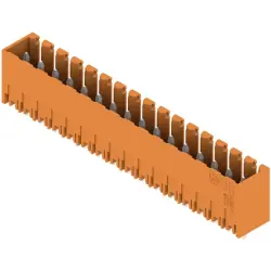 Pin header, 16 pole, pitch 3.5 mm, straight, orange, 1604610000