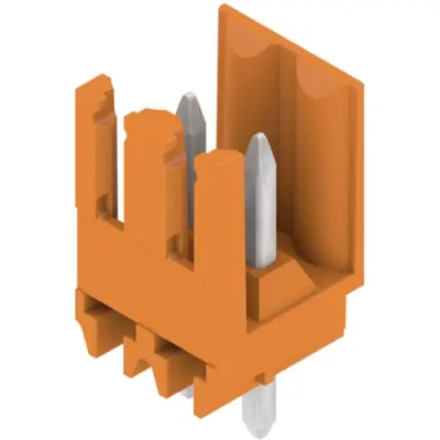 Pin header, 2 pole, pitch 3.5 mm, straight, orange, 1604770000 - 1
