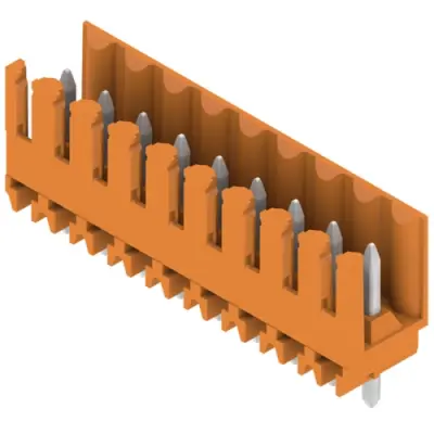 Pin header, 9 pole, pitch 3.5 mm, straight, orange, 1604840000 - 1