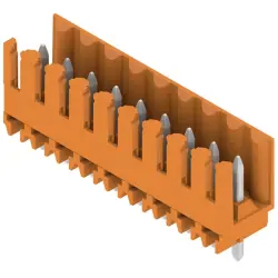 Pin header, 9 pole, pitch 3.5 mm, straight, orange, 1604840000