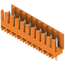 Pin header, 10 pole, pitch 3.5 mm, straight, orange, 1604850000