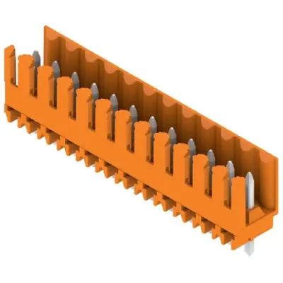 Pin header, 12 pole, pitch 3.5 mm, straight, orange, 1604870000 - 1
