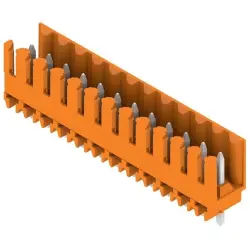Pin header, 12 pole, pitch 3.5 mm, straight, orange, 1604870000