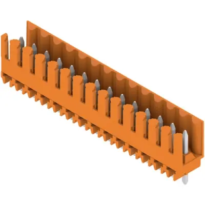 Pin header, 14 pole, pitch 3.5 mm, straight, orange, 1604890000 - 1