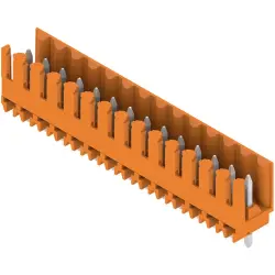 Pin header, 14 pole, pitch 3.5 mm, straight, orange, 1604890000