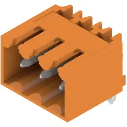 Pin header, 3 pole, pitch 3.5 mm, angled, orange, 1605080000