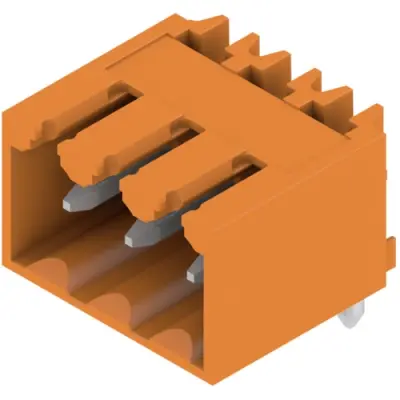 Pin header, 3 pole, pitch 3.5 mm, angled, orange, 1605080000 - 1