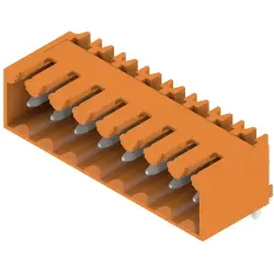 Pin header, 8 pole, pitch 3.5 mm, angled, orange, 1605130000