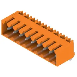 Pin header, 9 pole, pitch 3.5 mm, angled, orange, 1605140000