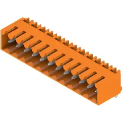 Pin header, 12 pole, pitch 3.5 mm, angled, orange, 1605170000