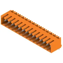 Pin header, 14 pole, pitch 3.5 mm, angled, orange, 1605190000