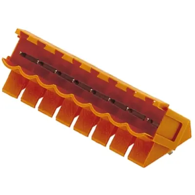 Pin header, 9 pole, pitch 5.08 mm, angled, orange, 1605600000 - 1