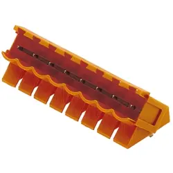 Pin header, 9 pole, pitch 5.08 mm, angled, orange, 1605600000