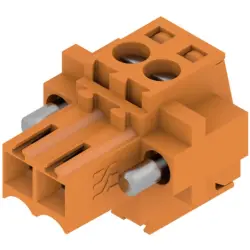 Socket header, 2 pole, pitch 3.5 mm, straight, orange, 1606640000