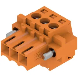 Socket header, 3 pole, pitch 3.5 mm, straight, orange, 1606650000