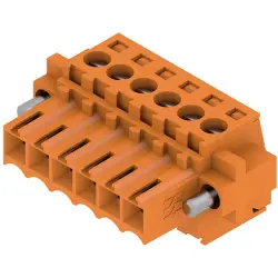 Socket header, 6 pole, pitch 3.5 mm, straight, orange, 1606680000
