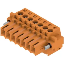 Socket header, 7 pole, pitch 3.5 mm, straight, orange, 1606690000