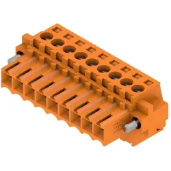 Socket header, 9 pole, pitch 3.5 mm, straight, orange, 1606710000