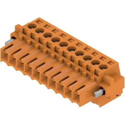 Socket header, 10 pole, pitch 3.5 mm, straight, orange, 1606720000