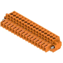 Socket header, 16 pole, pitch 3.5 mm, straight, orange, 1606780000