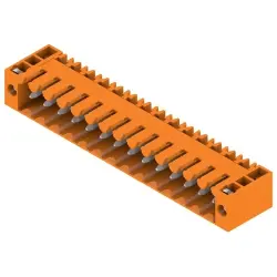 Pin header, 14 pole, pitch 3.5 mm, angled, orange, 1607160000