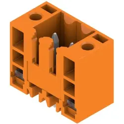 Pin header, 2 pole, pitch 3.5 mm, straight, orange, 1607500000