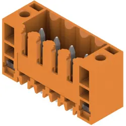 Pin header, 4 pole, pitch 3.5 mm, straight, orange, 1607520000