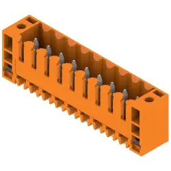 Pin header, 9 pole, pitch 3.5 mm, straight, orange, 1607570000