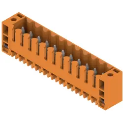 Pin header, 11 pole, pitch 3.5 mm, straight, orange, 1607590000