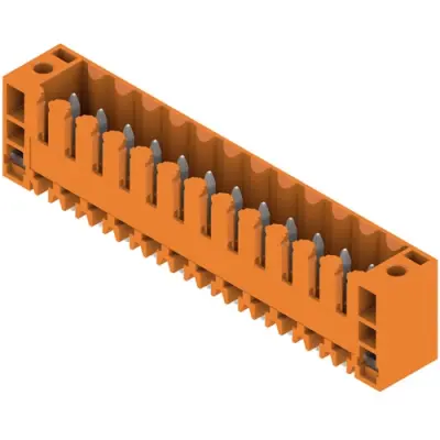 Pin header, 12 pole, pitch 3.5 mm, straight, orange, 1607600000 - 1