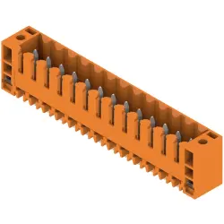 Pin header, 13 pole, pitch 3.5 mm, straight, orange, 1607610000