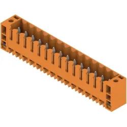 Pin header, 14 pole, pitch 3.5 mm, straight, orange, 1607620000