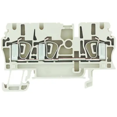 Through terminal block, spring balancer connection, 0.5-4.0 mm², 3 pole, 24 A, 8 kV, dark beige, 1608540000 - 1