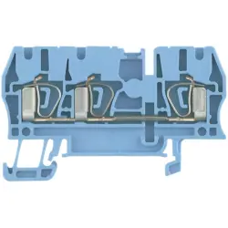 Through terminal block, spring balancer connection, 0.5-4.0 mm², 3 pole, 24 A, 8 kV, blue, 1608550000