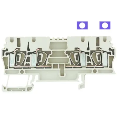 Through terminal block, spring balancer connection, 0.5-4.0 mm², 4 pole, 24 A, 8 kV, blue, 1608610000 - 1