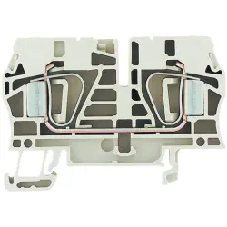 Through terminal block, spring balancer connection, 0.5-10 mm², 2 pole, 41 A, 8 kV, dark beige, 1608620000