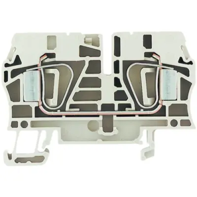 Through terminal block, spring balancer connection, 0.5-10 mm², 2 pole, 41 A, 8 kV, dark beige, 1608620000 - 1