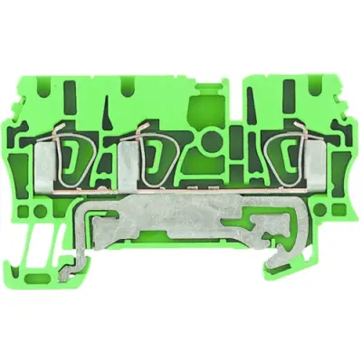 Protective conductor terminal, spring balancer connection, 0.5-4.0 mm², 3 pole, 300 A, 8 kV, yellow/green, 1608650000 - 1
